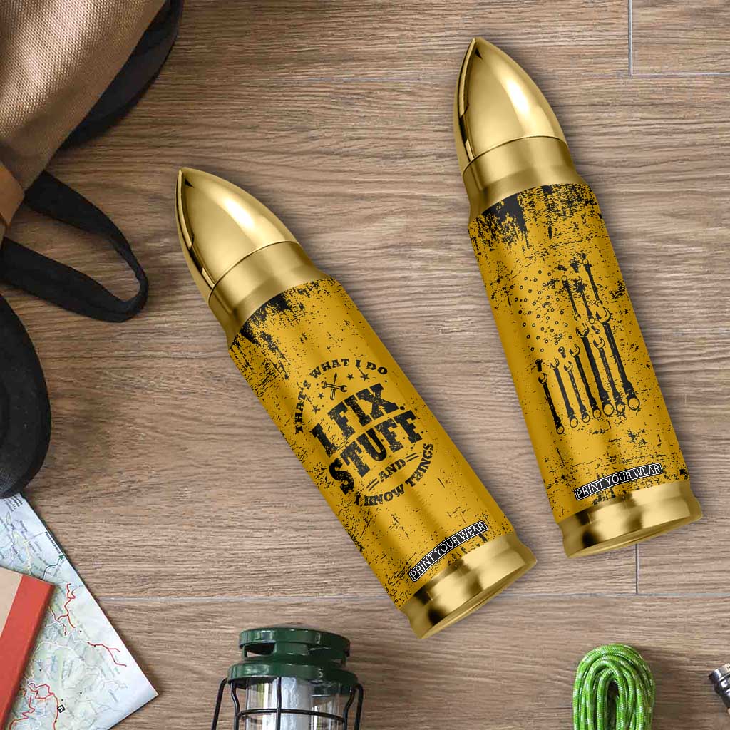 Funny Dad Bullet Tumbler Grandpa Mechanic Handyman Engine Oil Filter Cup TB10 Print Your Wear