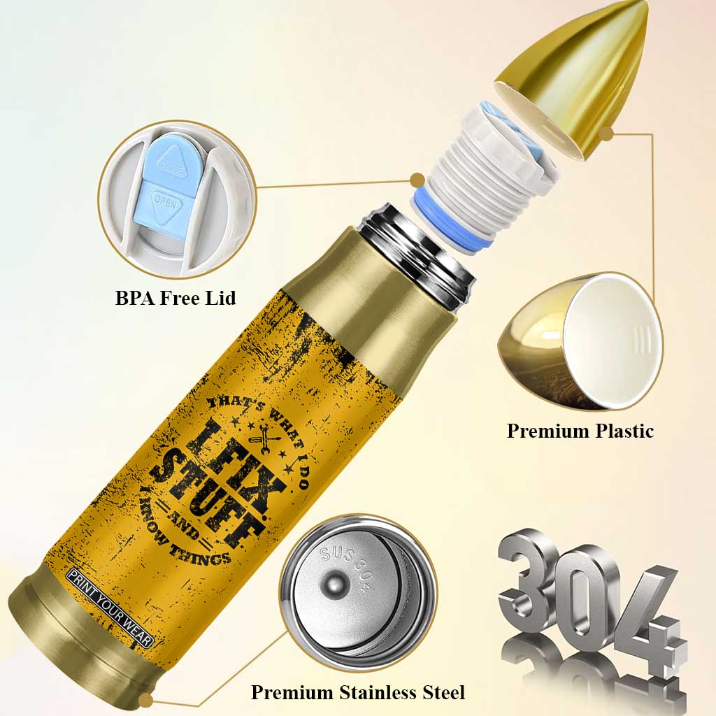 Funny Dad Bullet Tumbler Grandpa Mechanic Handyman Engine Oil Filter Cup TB10 Print Your Wear