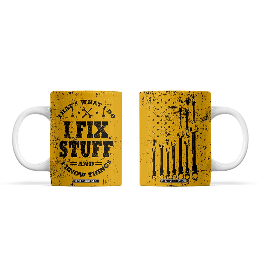 Funny Dad Coffee Mug Grandpa Mechanic Handyman Engine Oil Filter Cup TB10 Yellow Print Your Wear
