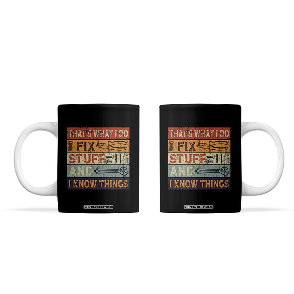 Funny Dad Coffee Mug Grandpa Mechanic Handyman Step Dad Fathers Day Gift Retro TB10 Black Print Your Wear