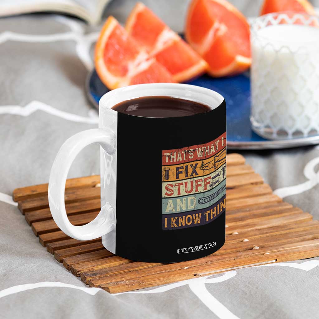 Funny Dad Coffee Mug Grandpa Mechanic Handyman Step Dad Fathers Day Gift Retro TB10 Print Your Wear