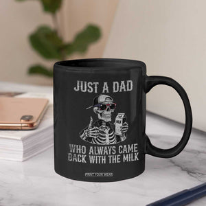 Funny Dad Coffee Mug Just A Dad Who Always Came Back With The Milk Skeleton American Flag TS10 Print Your Wear