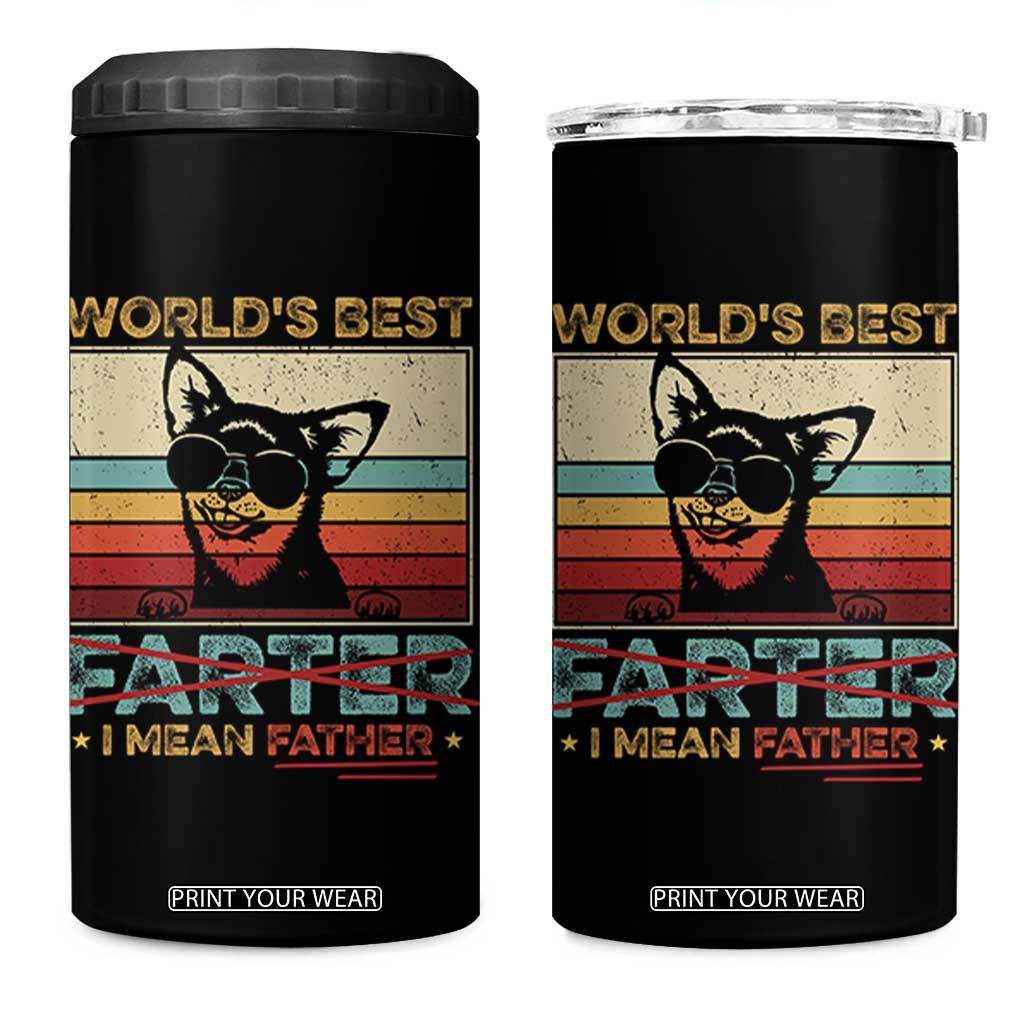 Funny Dad Dog 4 in 1 Can Cooler Tumbler Fathers Day World's Best Farter I Mean Father TS10 One Size: 16 oz Black Print Your Wear