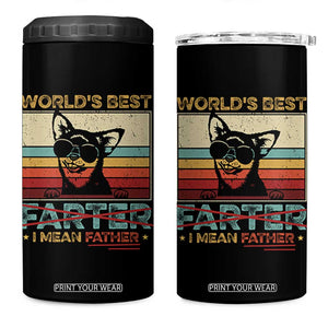 Funny Dad Dog 4 in 1 Can Cooler Tumbler Fathers Day World's Best Farter I Mean Father TS10 One Size: 16 oz Black Print Your Wear