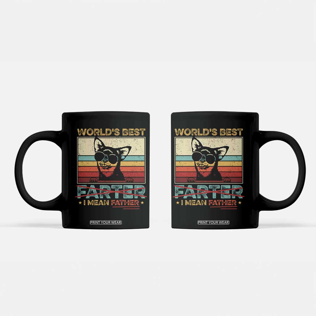 Funny Dad Dog Coffee Mug Fathers Day World's Best Farter I Mean Father TS10 Black Print Your Wear