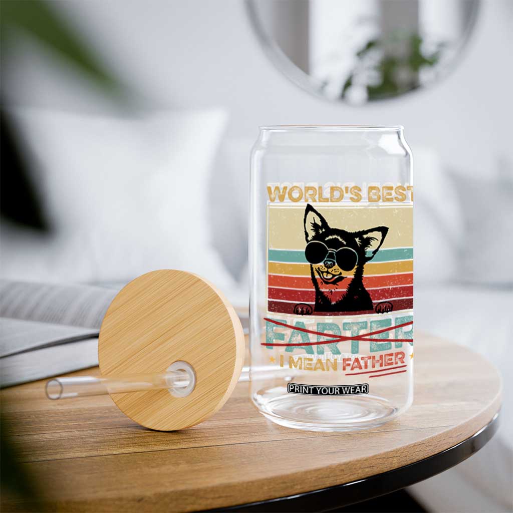 Funny Dad Dog Glass Can Fathers Day World's Best Farter I Mean Father TS10 Print Your Wear