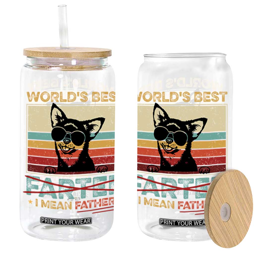 Funny Dad Dog Glass Can Fathers Day World's Best Farter I Mean Father TS10 Black Print Your Wear