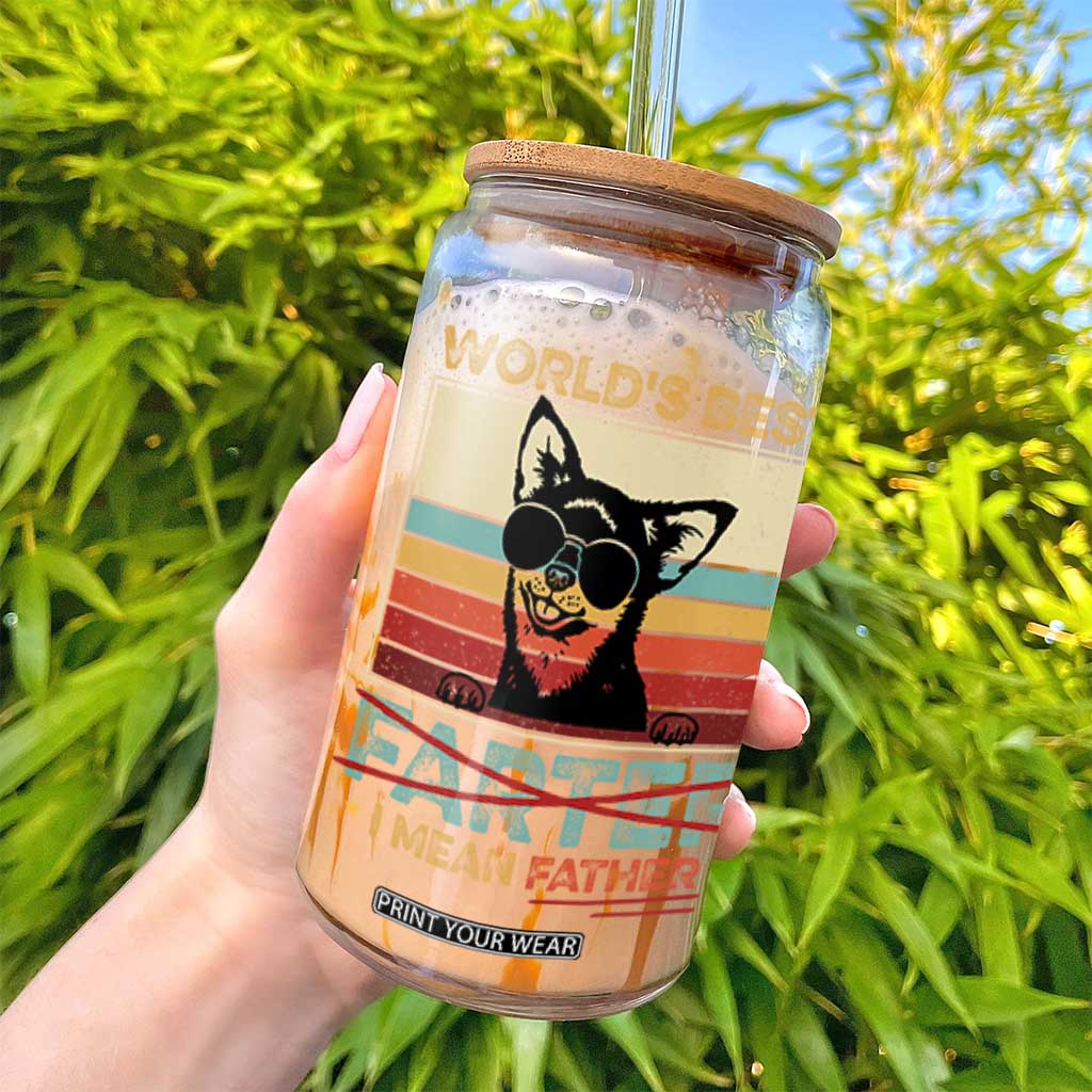 Funny Dad Dog Glass Can Fathers Day World's Best Farter I Mean Father TS10 Print Your Wear