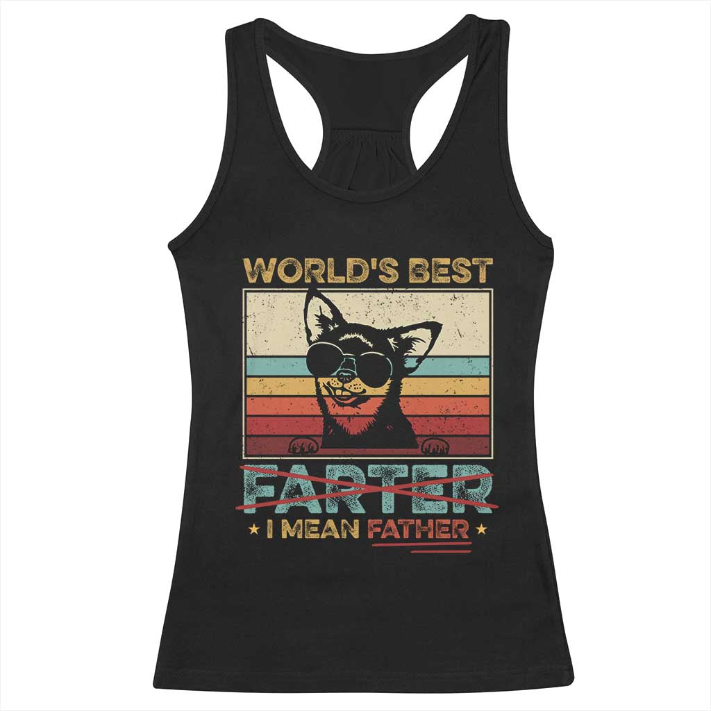 Funny Dad Dog Racerback Tank Top Fathers Day World's Best Farter I Mean Father TS10 Black Print Your Wear