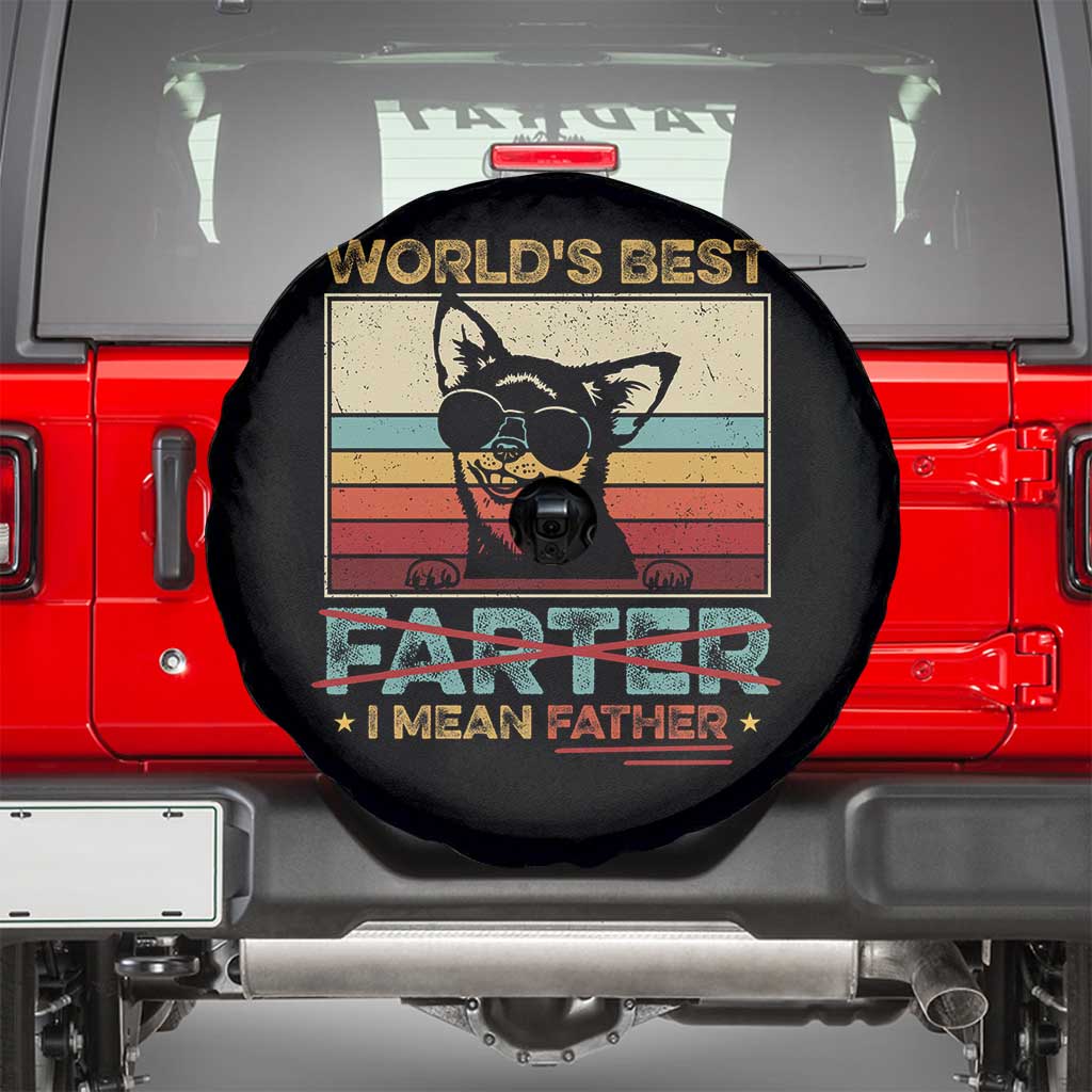 Funny Dad Dog Spare Tire Cover Fathers Day World's Best Farter I Mean Father TS10 Black Print Your Wear