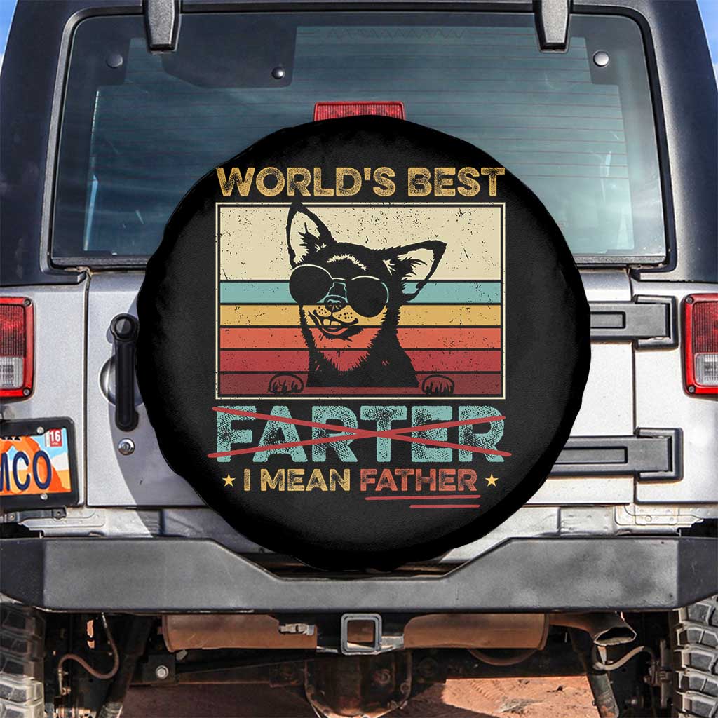 Funny Dad Dog Spare Tire Cover Fathers Day World's Best Farter I Mean Father TS10 No hole Black Print Your Wear