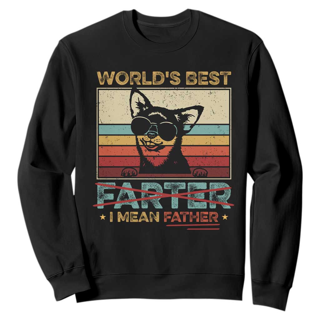 Funny Dad Dog Sweatshirt Fathers Day World's Best Farter I Mean Father TS10 Black Print Your Wear