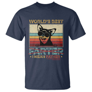 Funny Dad Dog T Shirt Fathers Day World's Best Farter I Mean Father TS10 Navy Print Your Wear