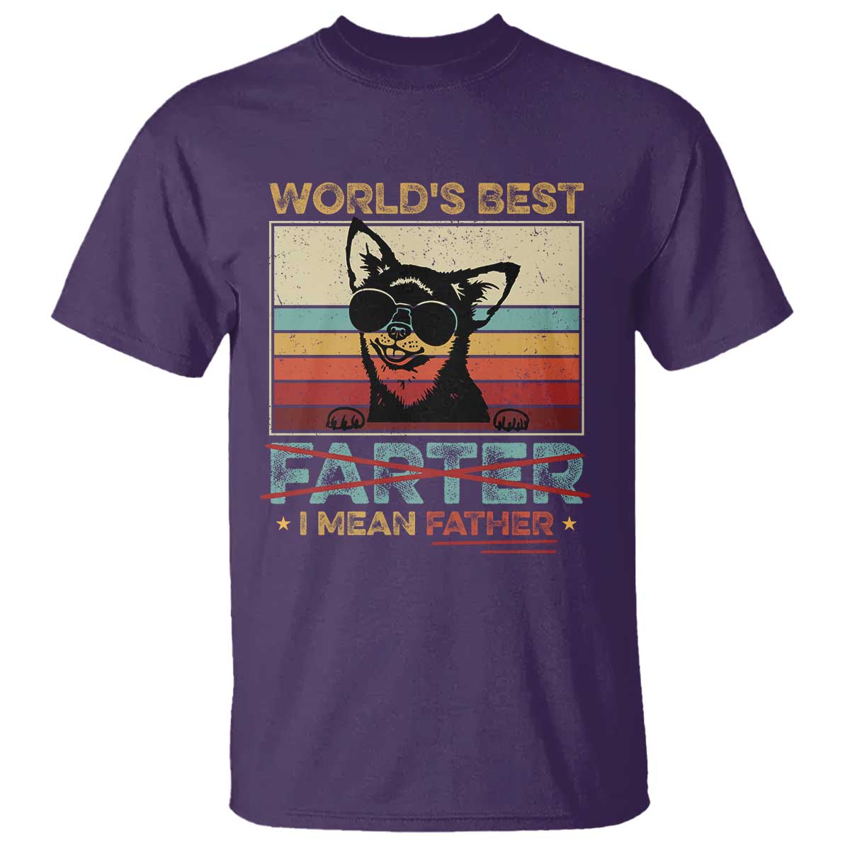 Funny Dad Dog T Shirt Fathers Day World's Best Farter I Mean Father TS10 Purple Print Your Wear