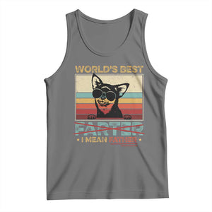 Funny Dad Dog Tank Top Fathers Day World's Best Farter I Mean Father TS10 Black Heather Print Your Wear