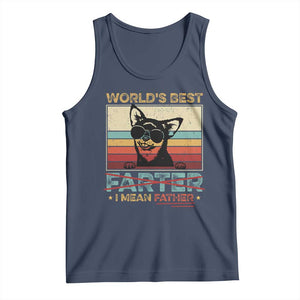 Funny Dad Dog Tank Top Fathers Day World's Best Farter I Mean Father TS10 Navy Print Your Wear
