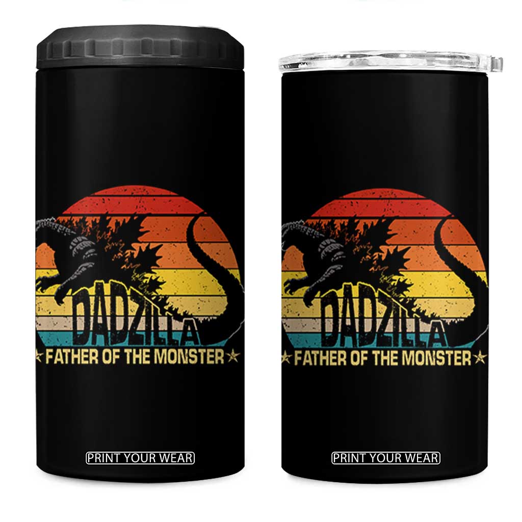 Funny Dad Giant Monster 4 in 1 Can Cooler Tumbler Dadzilla Father Of The Monster Fathers Day TS11 One Size: 16 oz Black Print Your Wear
