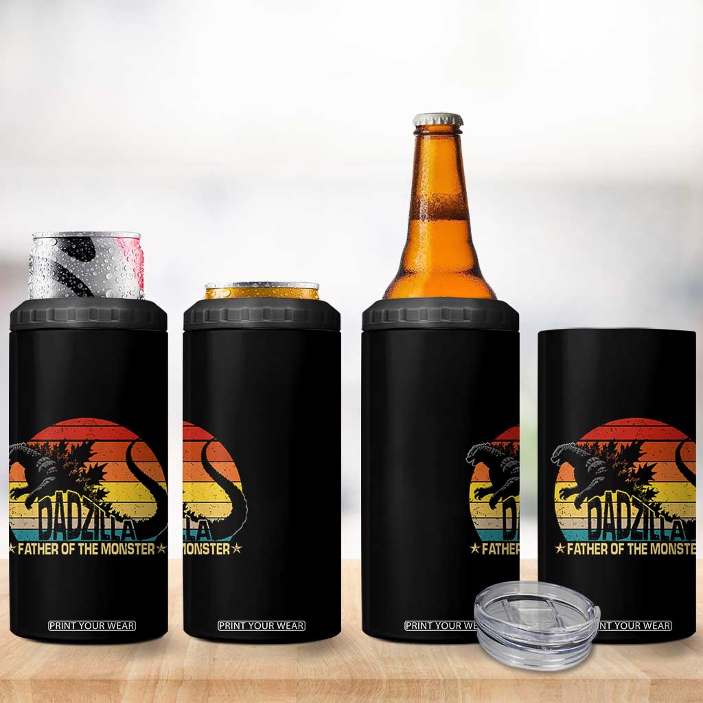 Funny Dad Giant Monster 4 in 1 Can Cooler Tumbler Dadzilla Father Of The Monster Fathers Day TS11 Print Your Wear