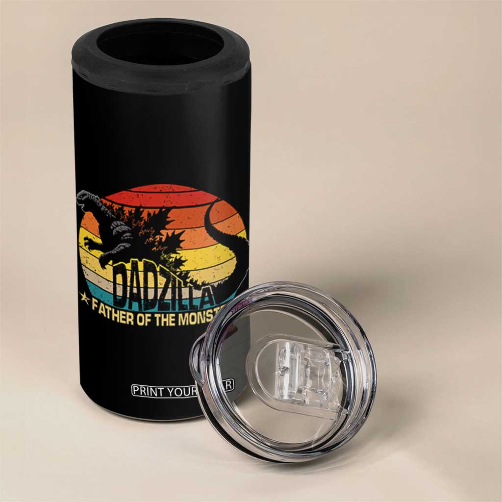 Funny Dad Giant Monster 4 in 1 Can Cooler Tumbler Dadzilla Father Of The Monster Fathers Day TS11 Print Your Wear