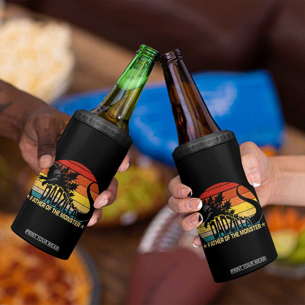 Funny Dad Giant Monster 4 in 1 Can Cooler Tumbler Dadzilla Father Of The Monster Fathers Day TS11 Print Your Wear