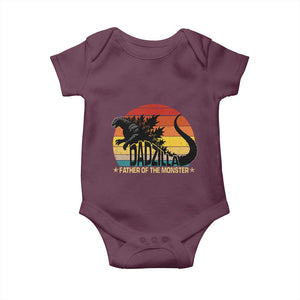 Funny Dad Giant Monster Baby Onesie Dadzilla Father Of The Monster Father's Day TS11 Maroon Print Your Wear