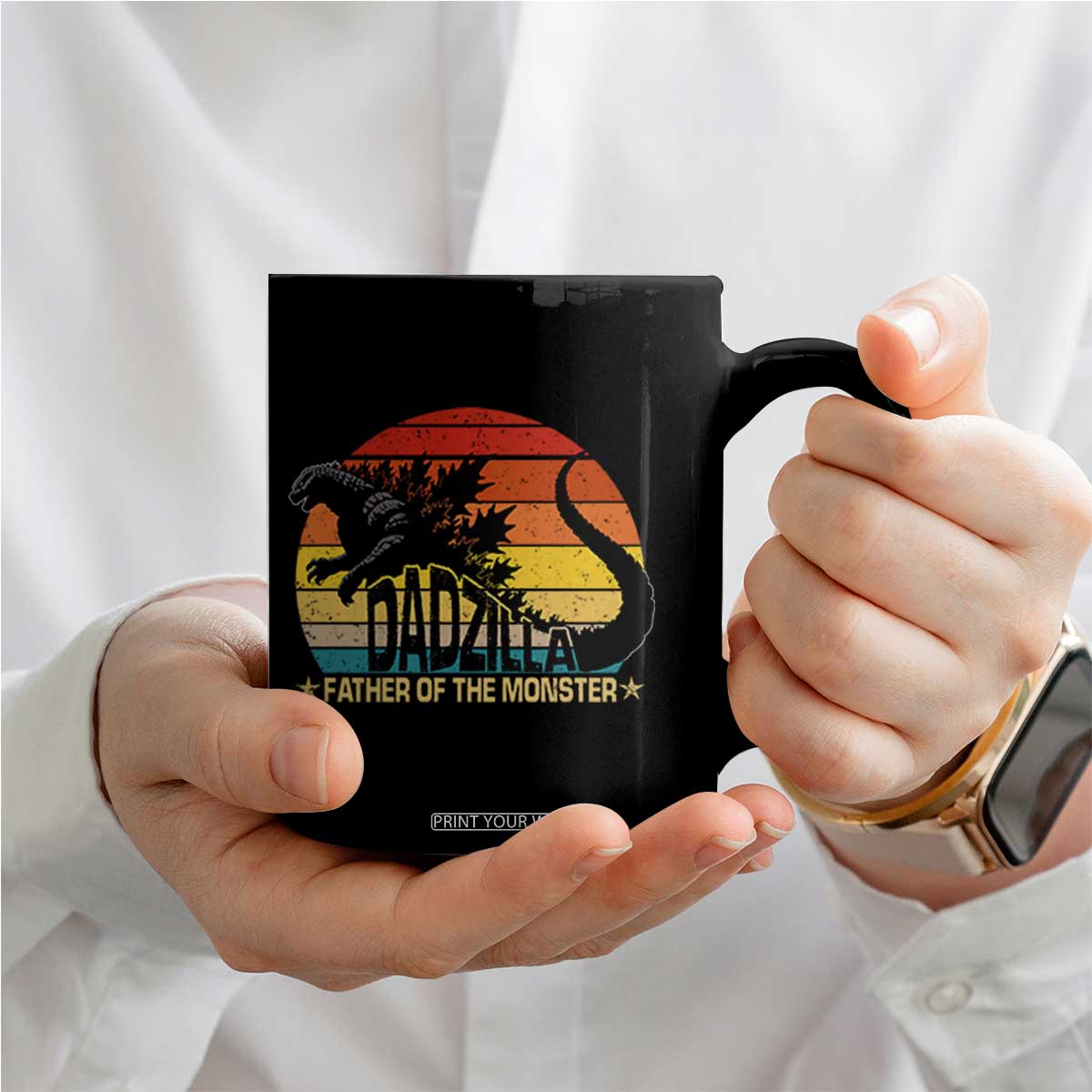 Funny Dad Giant Monster Coffee Mug Dadzilla Father Of The Monster Fathers Day TS11 Print Your Wear