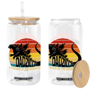 Funny Dad Giant Monster Glass Can Dadzilla Father Of The Monster Fathers Day TS11 Black Print Your Wear