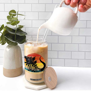Funny Dad Giant Monster Glass Can Dadzilla Father Of The Monster Fathers Day TS11 Print Your Wear