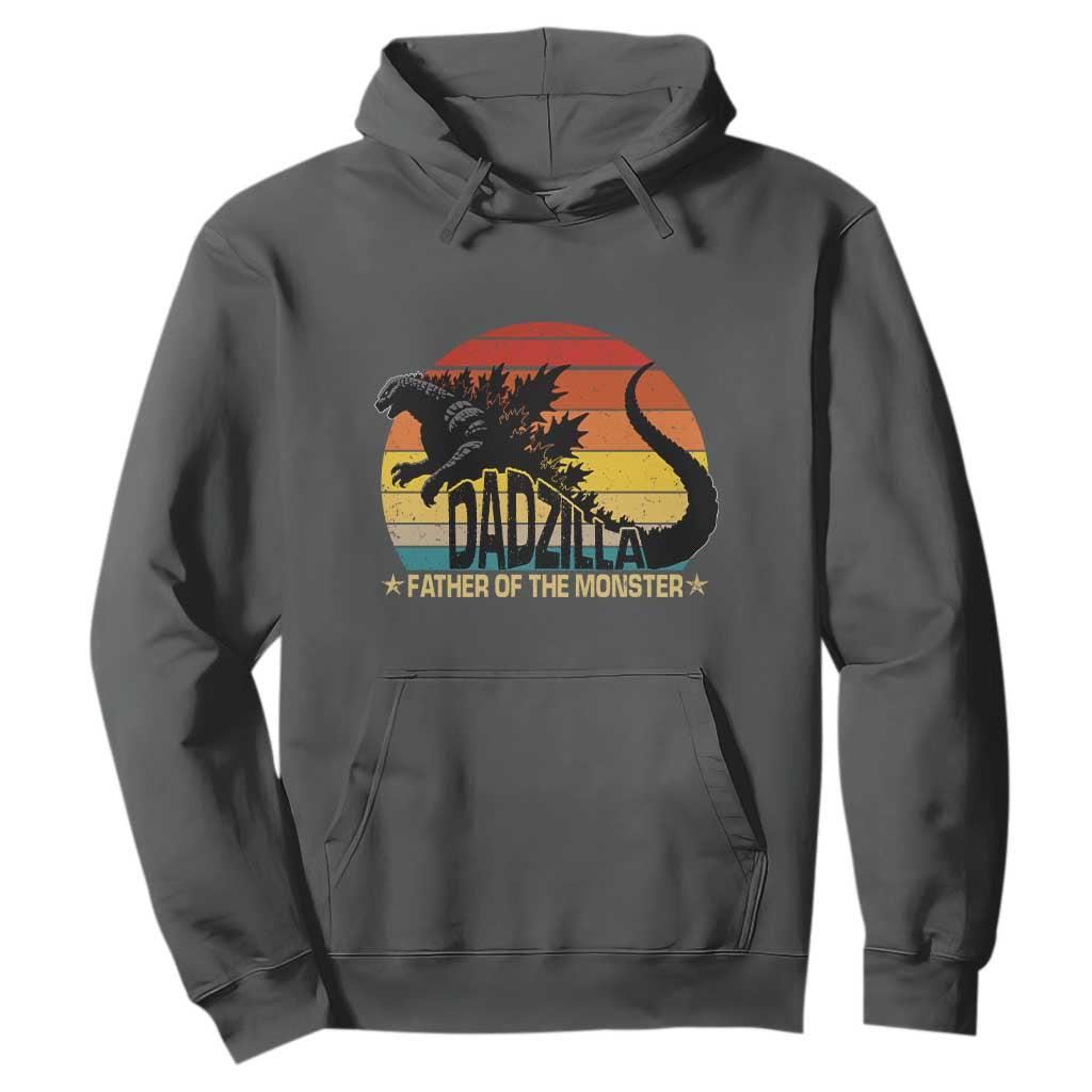 Funny Dad Giant Monster Hoodie Dadzilla Father Of The Monster Fathers Day TS11 Dark Heather Print Your Wear