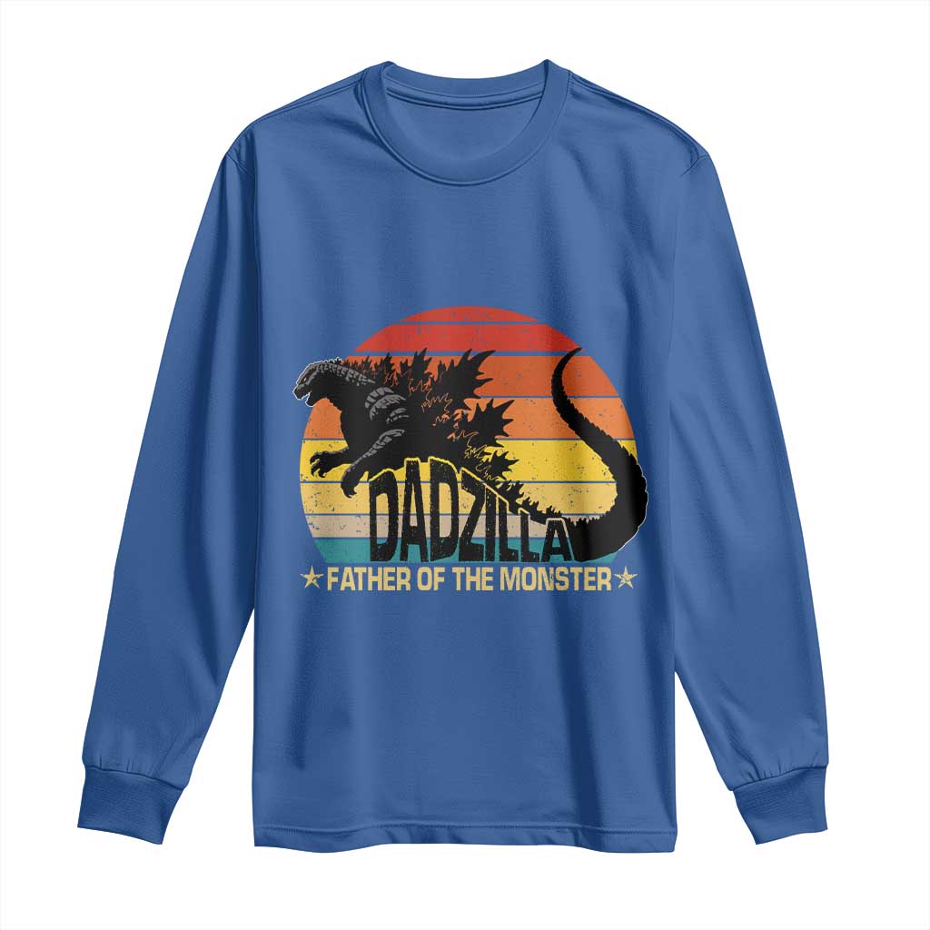 Funny Dad Giant Monster Long Sleeve Shirt Dadzilla Father Of The Monster Fathers Day TS11 Royal Blue Print Your Wear