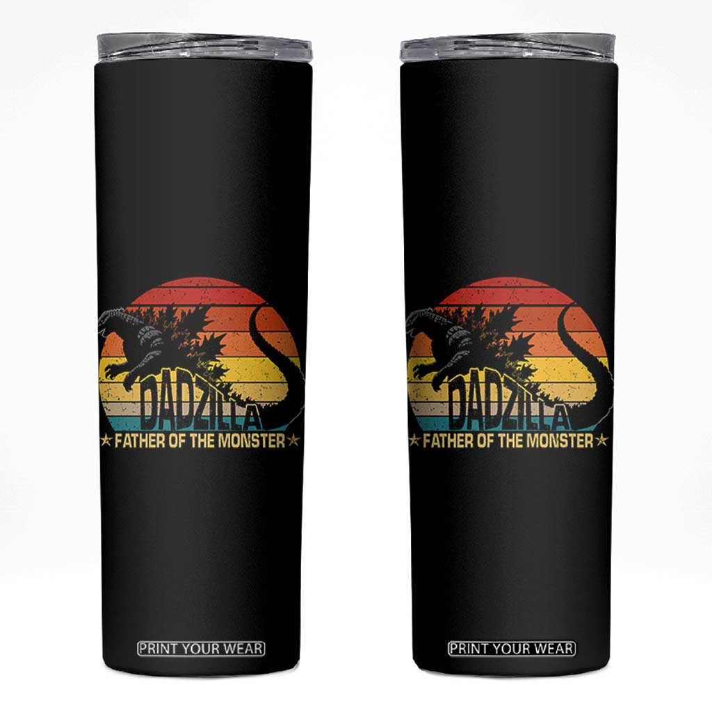 Funny Dad Giant Monster Skinny Tumbler Dadzilla Father Of The Monster Fathers Day TS11 Black Print Your Wear