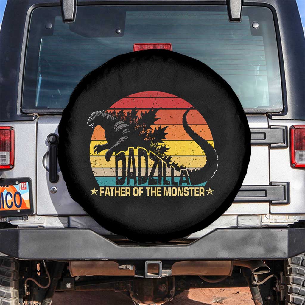 Funny Dad Giant Monster Spare Tire Cover Dadzilla Father Of The Monster Father's Day TS11 No hole Black Print Your Wear