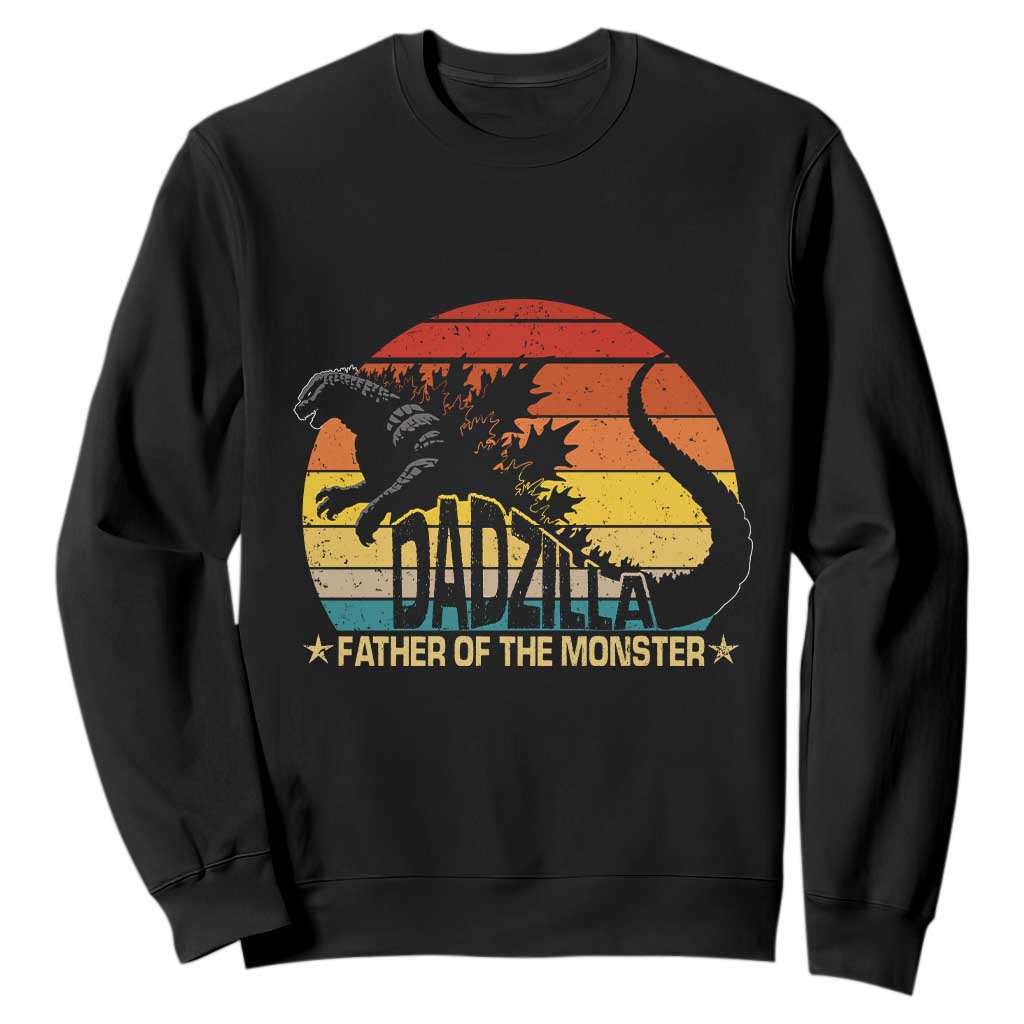 Funny Dad Giant Monster Sweatshirt Dadzilla Father Of The Monster Fathers Day TS11 Black Print Your Wear