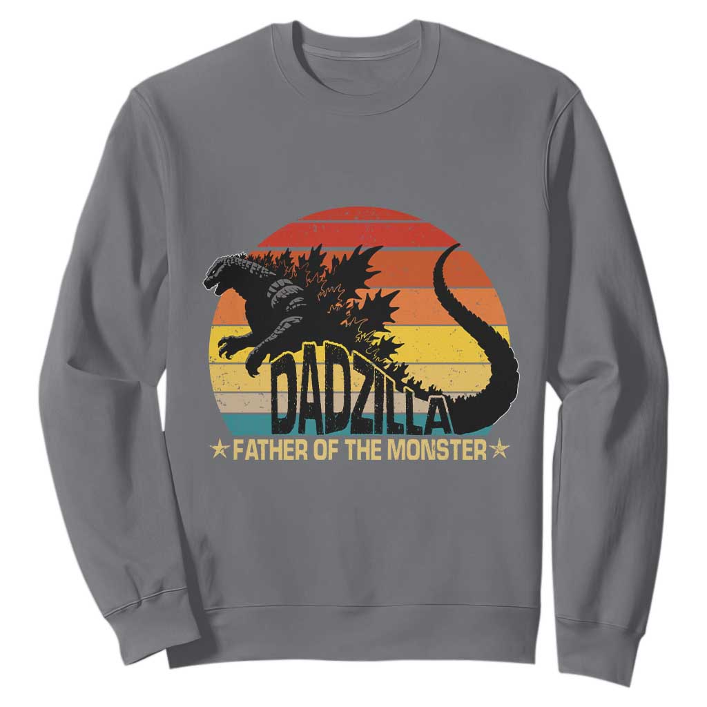 Funny Dad Giant Monster Sweatshirt Dadzilla Father Of The Monster Fathers Day TS11 Charcoal Print Your Wear