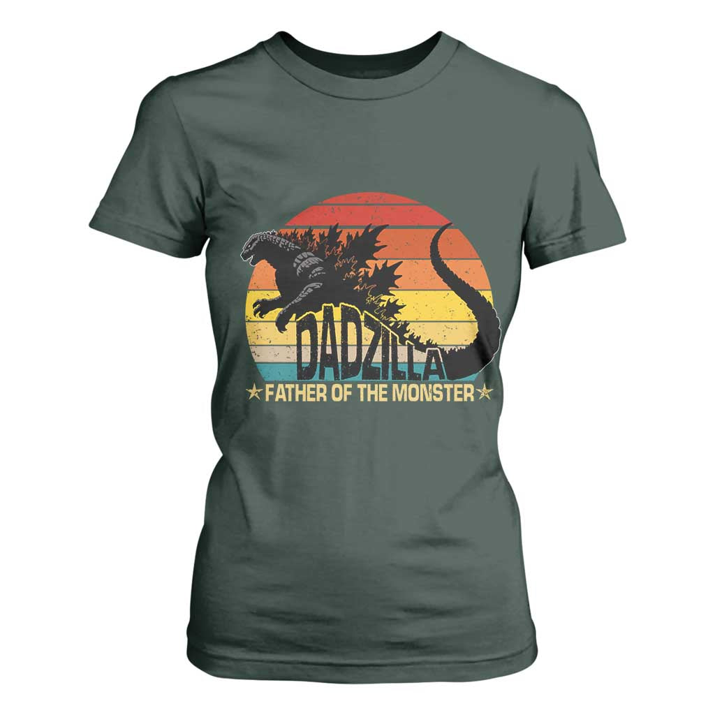 Funny Dad Giant Monster T Shirt For Women Dadzilla Father Of The Monster Fathers Day TS11 Dark Forest Green Print Your Wear