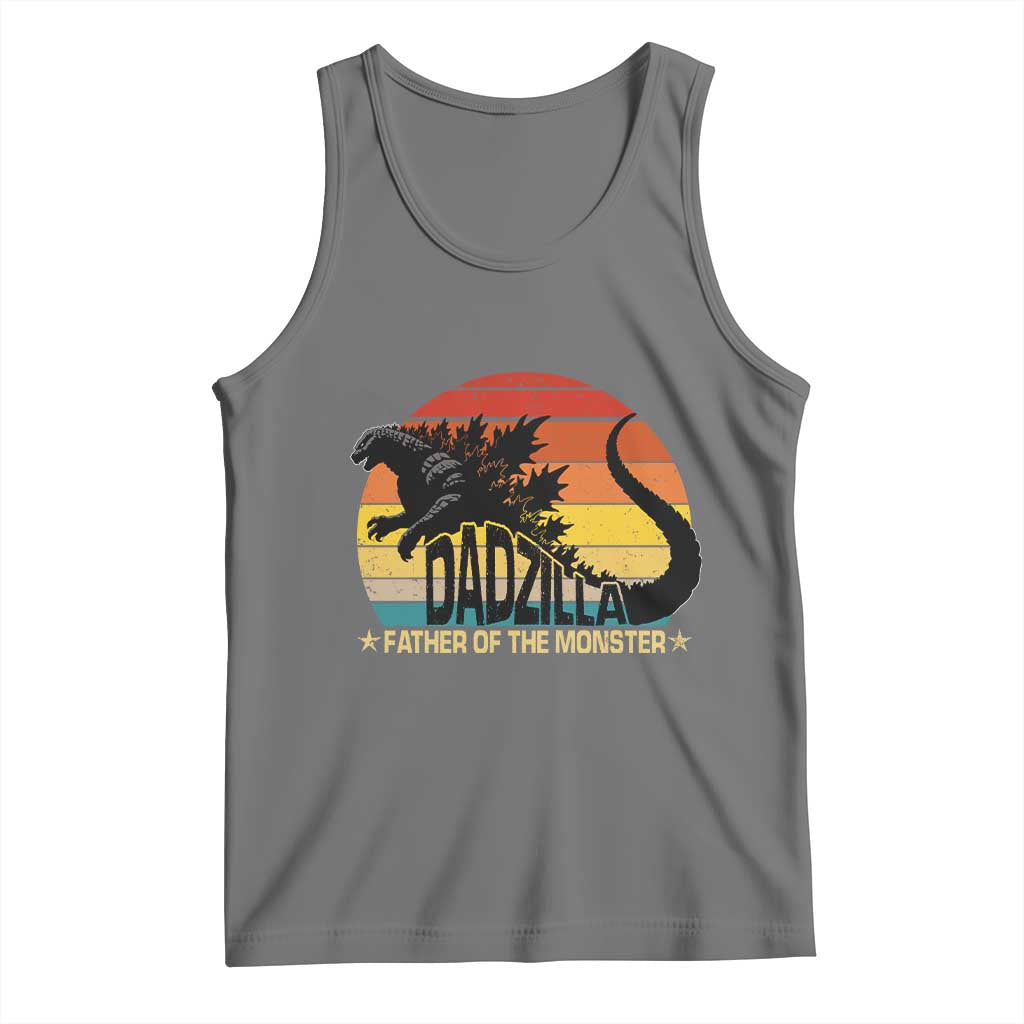 Funny Dad Giant Monster Tank Top Dadzilla Father Of The Monster Father's Day TS11 Black Heather Print Your Wear