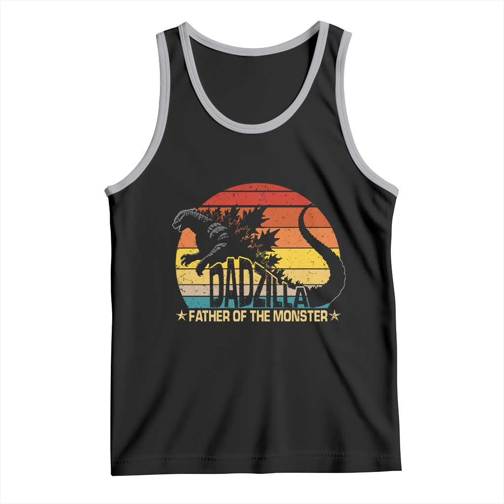 Funny Dad Giant Monster Tank Top Dadzilla Father Of The Monster Father's Day TS11 Black Athletic Heather Print Your Wear