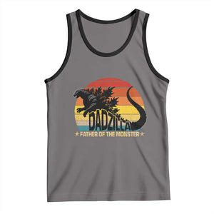 Funny Dad Giant Monster Tank Top Dadzilla Father Of The Monster Father's Day TS11 Deep Heather Black Print Your Wear