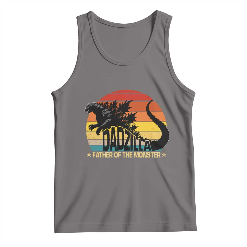 Funny Dad Giant Monster Tank Top Dadzilla Father Of The Monster Father's Day TS11 Deep Heather Print Your Wear