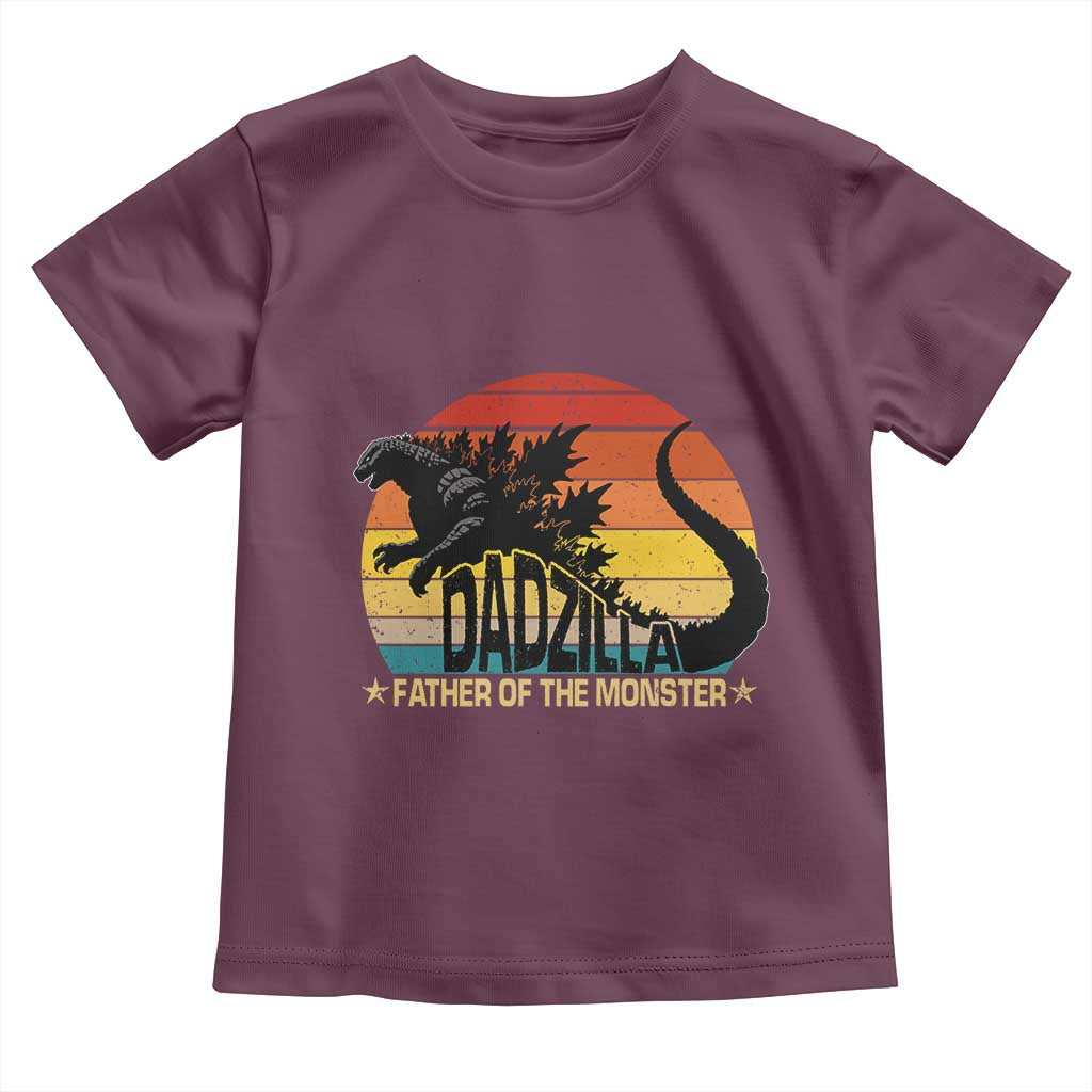 Funny Dad Giant Monster Toddler T Shirt Dadzilla Father Of The Monster Father's Day TS11 Maroon Print Your Wear