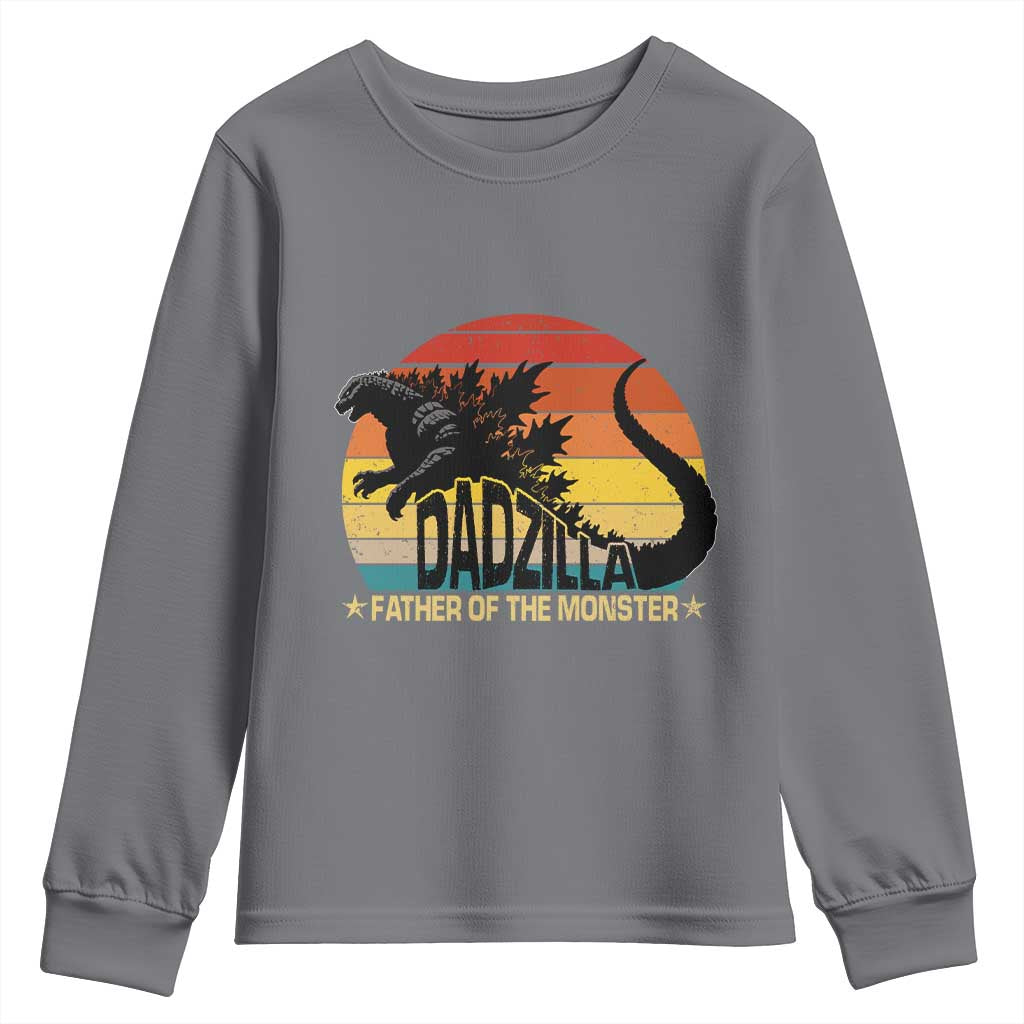 Funny Dad Giant Monster Youth Sweatshirt Dadzilla Father Of The Monster Fathers Day TS11 Charcoal Print Your Wear