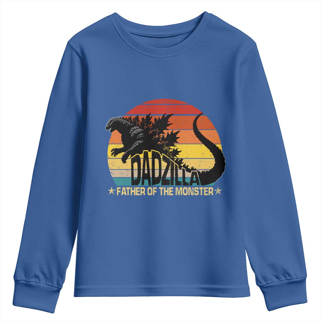 Funny Dad Giant Monster Youth Sweatshirt Dadzilla Father Of The Monster Fathers Day TS11 Royal Blue Print Your Wear