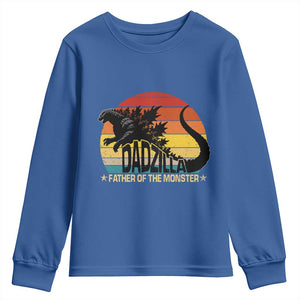 Funny Dad Giant Monster Youth Sweatshirt Dadzilla Father Of The Monster Fathers Day TS11 Royal Blue Print Your Wear