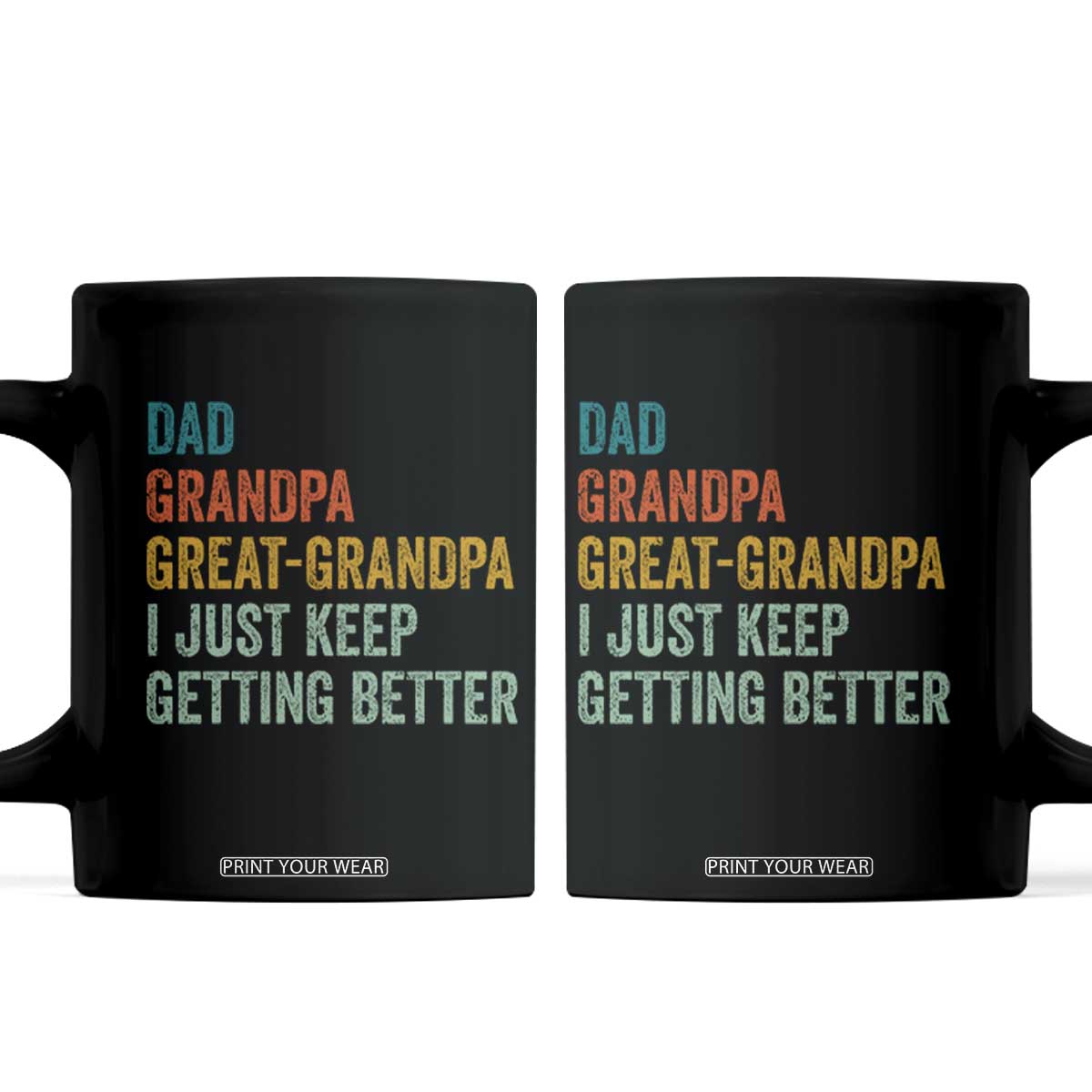 Funny Dad Great Grandpa Coffee Mug Retro Fathers Day TS10 Black Print Your Wear