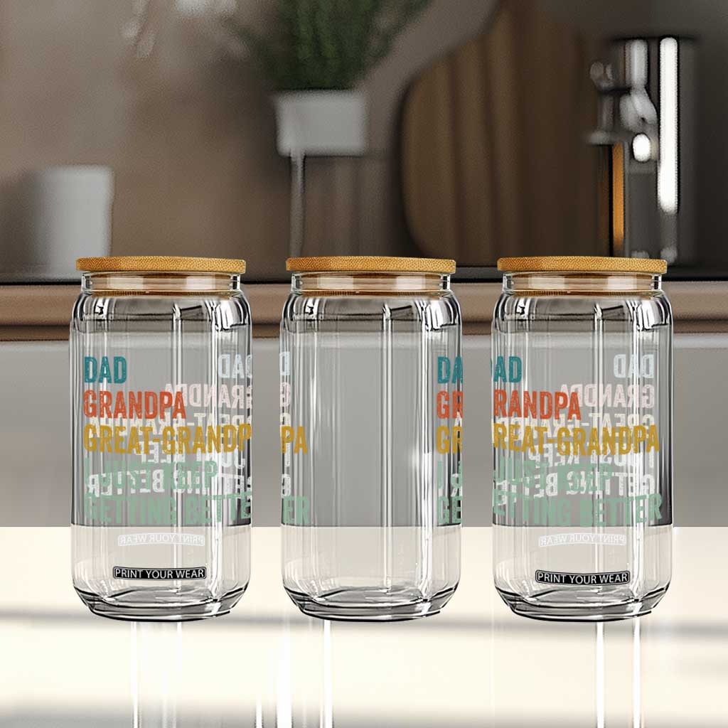 Funny Dad Great Grandpa Glass Can Retro Fathers Day TS10 Print Your Wear