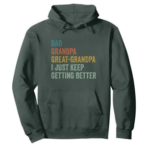 Funny Dad Great Grandpa Hoodie Retro Fathers Day TS10 Dark Forest Green Print Your Wear