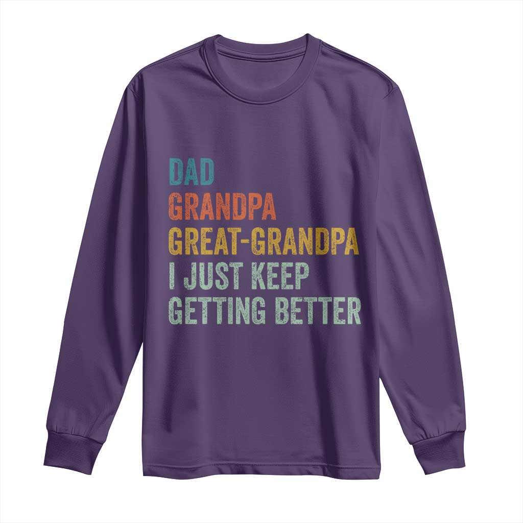 Funny Dad Great Grandpa Long Sleeve Shirt Retro Fathers Day TS10 Purple Print Your Wear