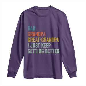 Funny Dad Great Grandpa Long Sleeve Shirt Retro Fathers Day TS10 Purple Print Your Wear