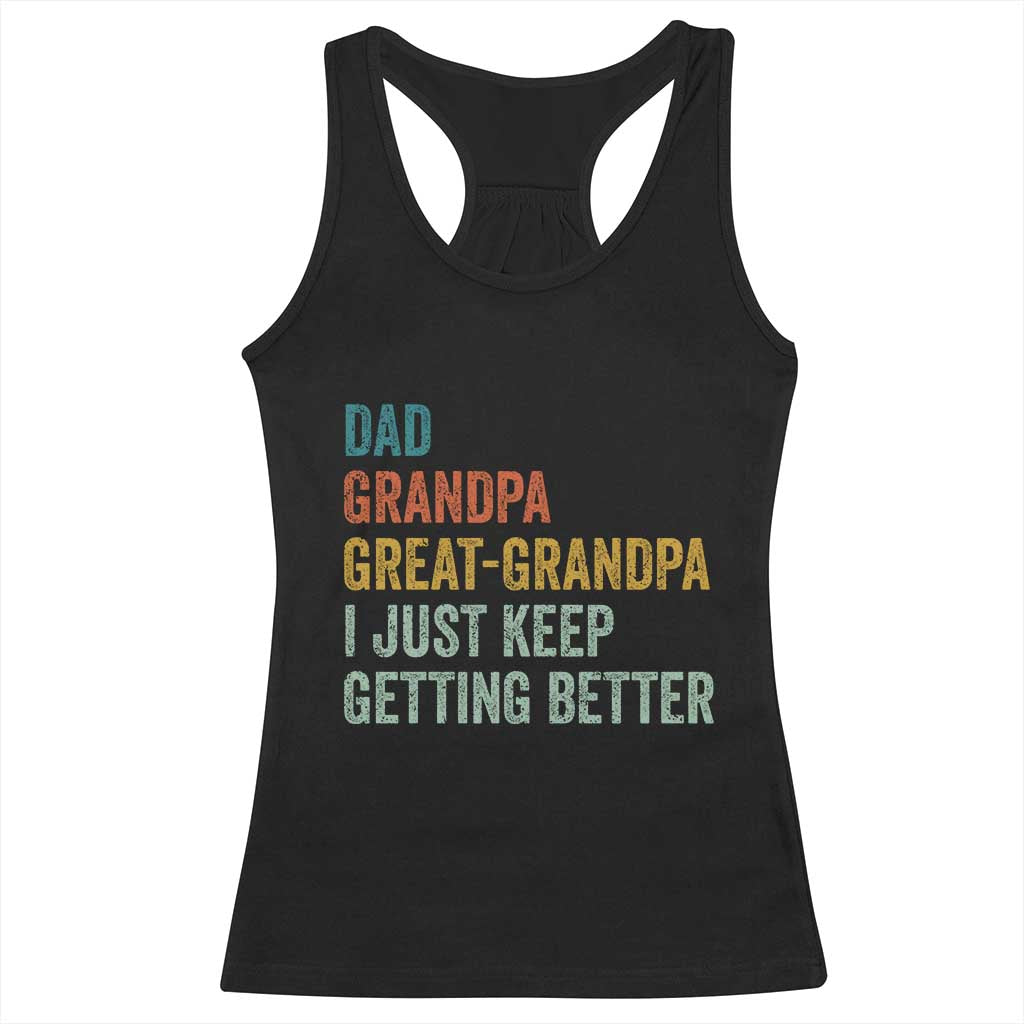 Funny Dad Great Grandpa Racerback Tank Top Retro Fathers Day TS10 Black Print Your Wear