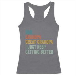 Funny Dad Great Grandpa Racerback Tank Top Retro Fathers Day TS10 Charcoal Print Your Wear